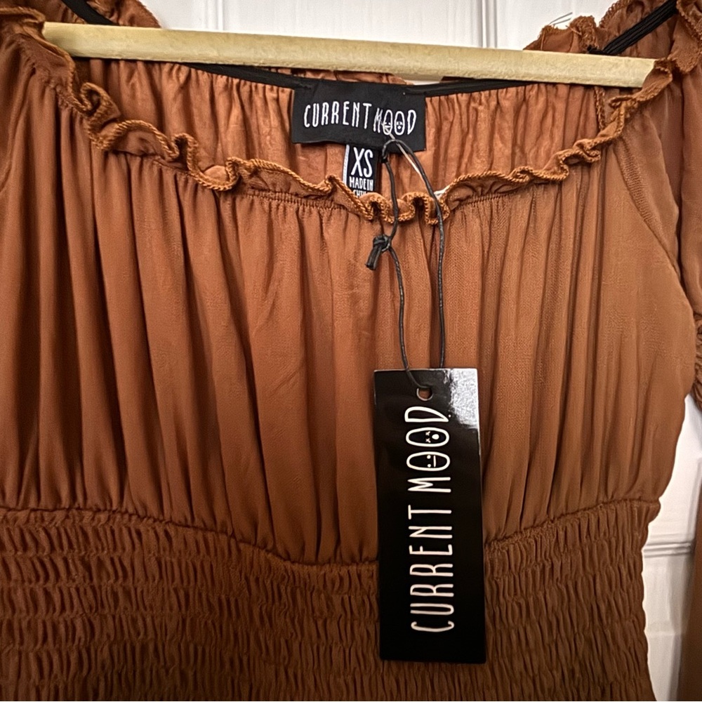 NWT Dolls Kill MUSICAL ODYSSEY MINI DRESS - BROWN CURRENT MOOD XS - Picture 11 of 15